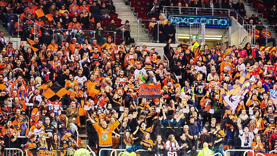 600 Fans unterstützten ihr Team in Düsseldorf und feierten trotz der Niederlage mit den Profis. Bild: Birgit Häfner.
